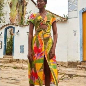 Farm Rio Garden Midi Dress - size small NWT